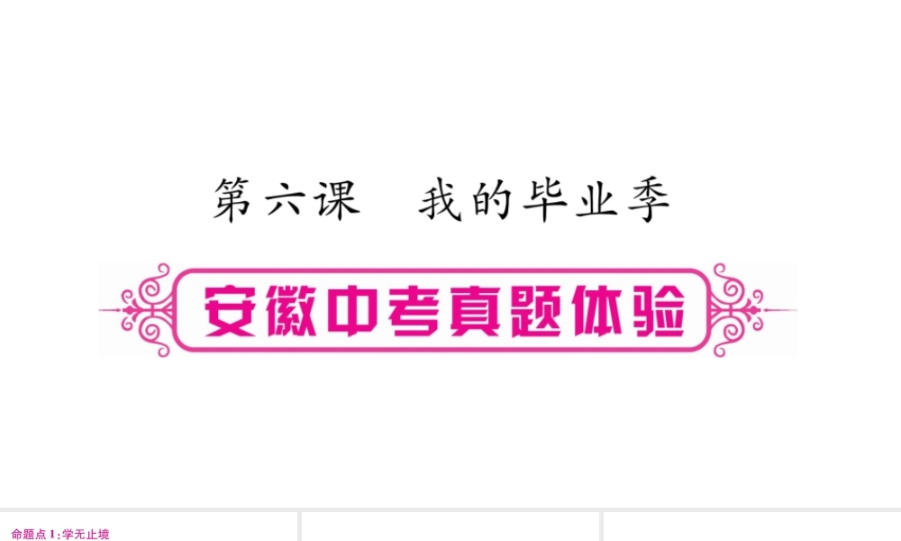 安徽省中考道德与法治总复习 九下 第3单元 走向未来的少年 第6课 我的毕业季考点突破课件-人教版初中九年级全册政治课件