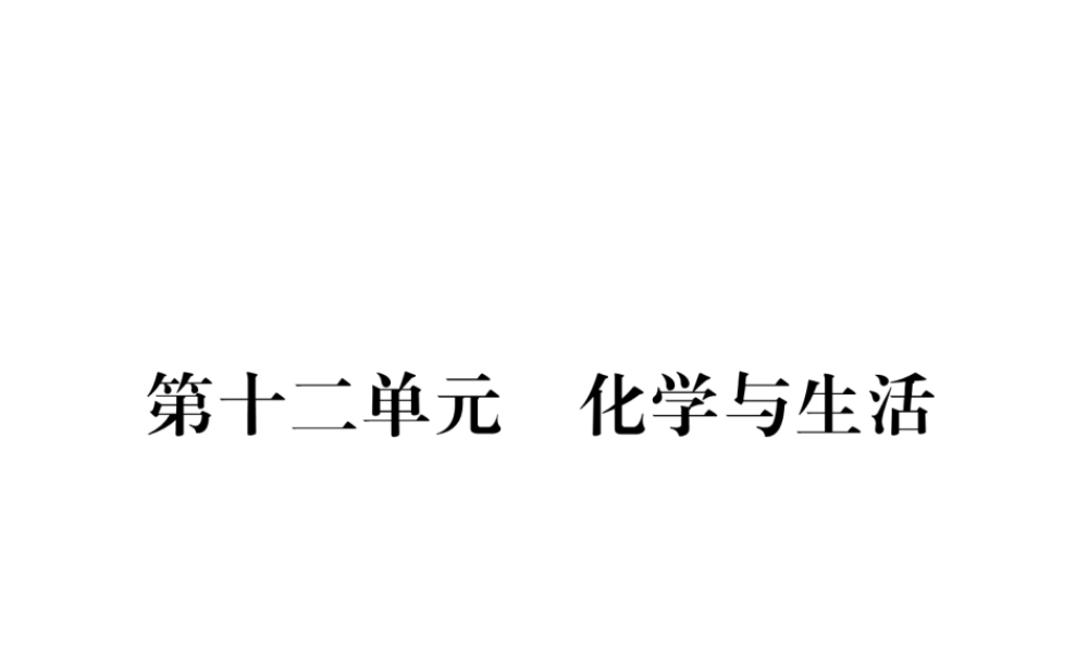 （云南专版）中考化学总复习 第一编 第12单元 化学与生活（精练）课件-人教版初中九年级全册化学课件