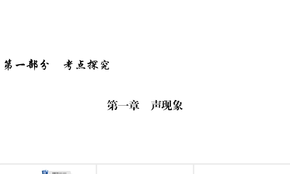 安徽省中考物理一轮复习 第1章 声现象课件-人教版初中九年级全册物理课件