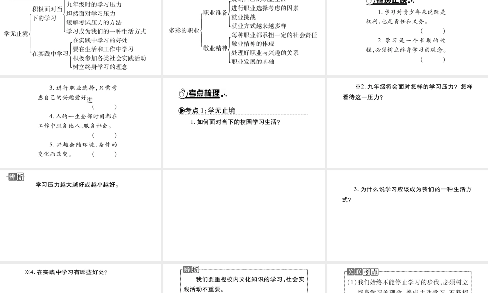 安徽省中考道德与法治总复习 九下 第3单元 走向未来的少年 第6课 我的毕业季知识梳理课件-人教版初中九年级全册政治课件