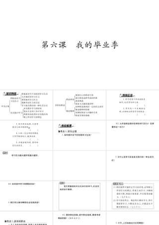 安徽省中考道德与法治总复习 九下 第3单元 走向未来的少年 第6课 我的毕业季知识梳理课件-人教版初中九年级全册政治课件