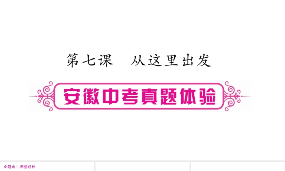 安徽省中考道德与法治总复习 九下 第3单元 走向未来的少年 第7课 从这里出发考点突破课件-人教版初中九年级全册政治课件