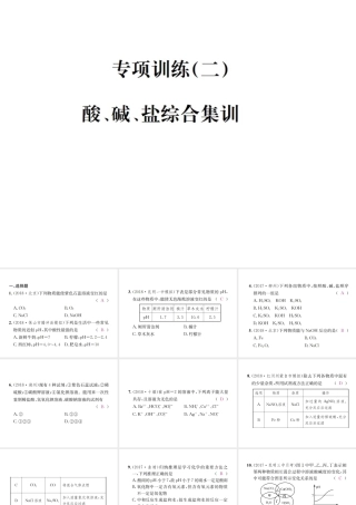 （云南专版）中考化学总复习 教材考点梳理 专项训练（二）酸、碱、盐综合集训课件-人教版初中九年级全册化学课件
