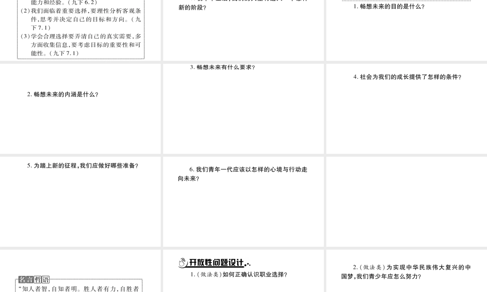 安徽省中考道德与法治总复习 九下 第3单元 走向未来的少年 第7课 从这里出发知识梳理课件-人教版初中九年级全册政治课件
