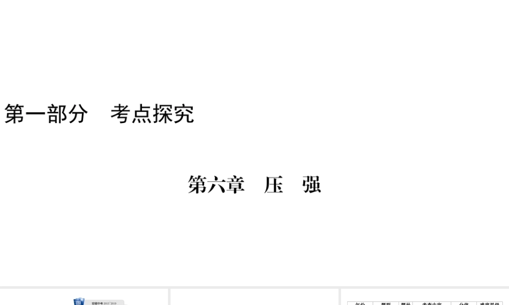 安徽省中考物理一轮复习 第6章 压强课件-人教版初中九年级全册物理课件