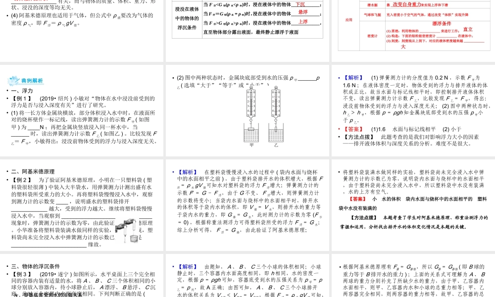 安徽省中考物理一轮复习 第7章 浮力课件-人教版初中九年级全册物理课件