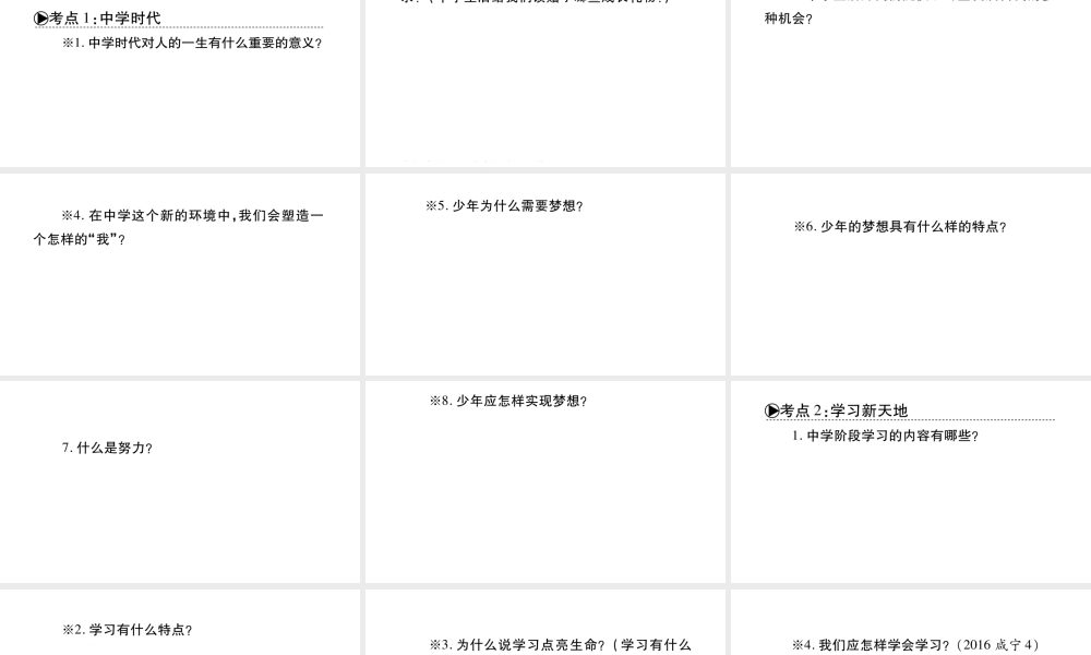 安徽省中考道德与法治总复习 七上 第1-2单元 成长的节拍 友谊的天空知识梳理课件-人教版初中九年级全册政治课件