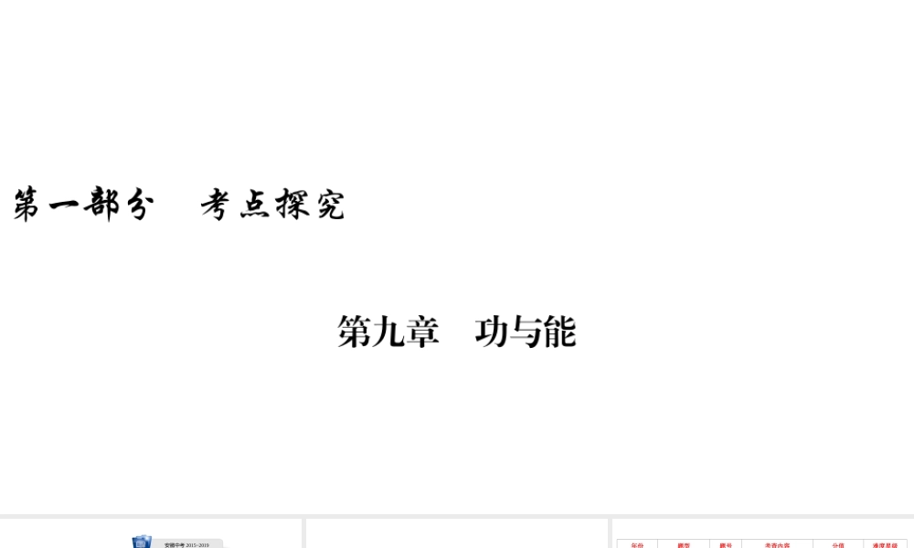 安徽省中考物理一轮复习 第9章 功与能课件-人教版初中九年级全册物理课件