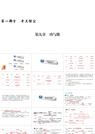 安徽省中考物理一轮复习 第9章 功与能课件-人教版初中九年级全册物理课件