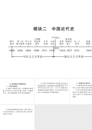 （云南专版）中考历史复习 背记手册 模块2 中国近代史 七 科学技术与思想文化课件-人教版初中九年级全册历史课件