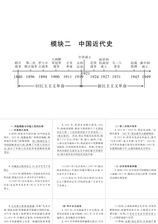 （云南专版）中考历史复习 背记手册 模块2 中国近代史 一 列强侵略与中国人民的抗争课件-人教版初中九年级全册历史课件