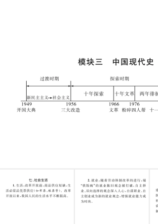（云南专版）中考历史复习 背记手册 模块3 中国现代史 七 社会生活课件-人教版初中九年级全册历史课件