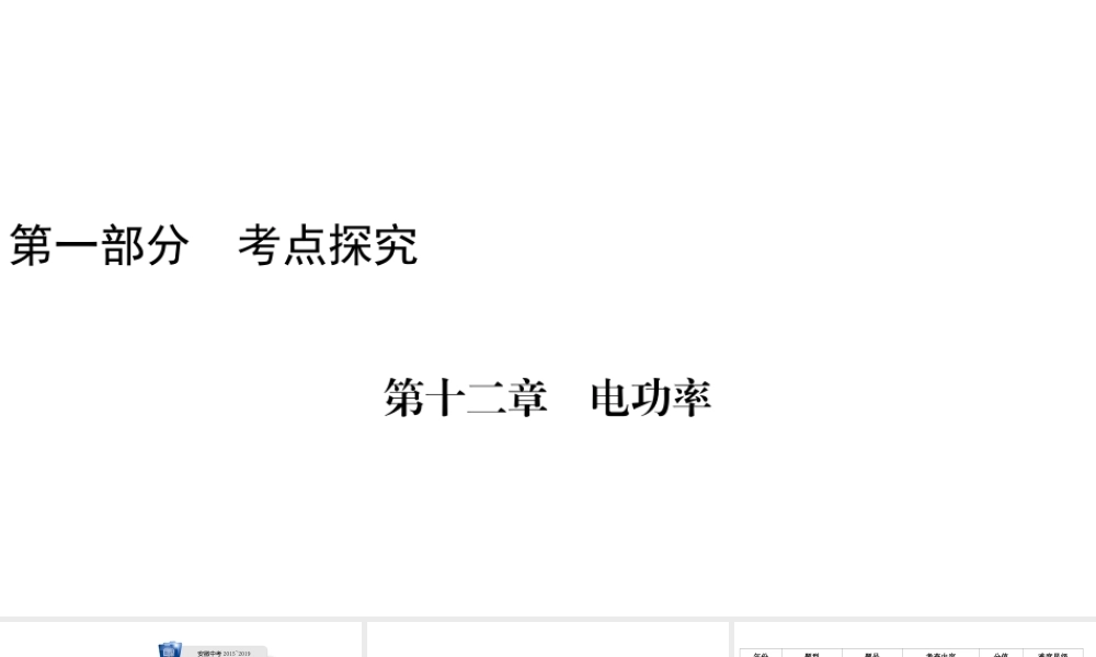 安徽省中考物理一轮复习 第12章 电功率课件-人教版初中九年级全册物理课件