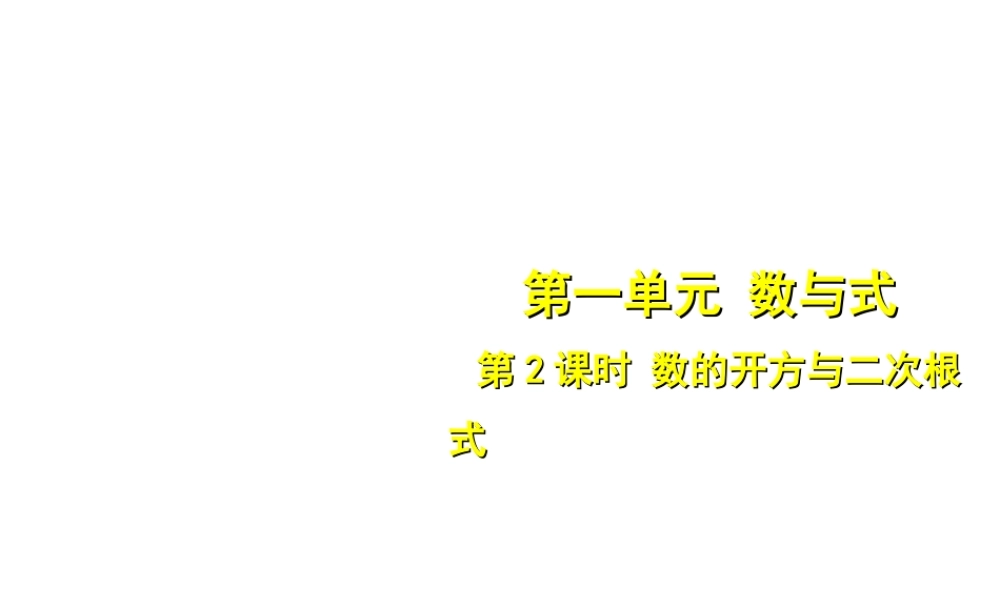 安徽省中考数学总复习 第一单元 数与式 第2课时 数的开方与二次根式（考点突破）课件-人教版初中九年级全册数学课件