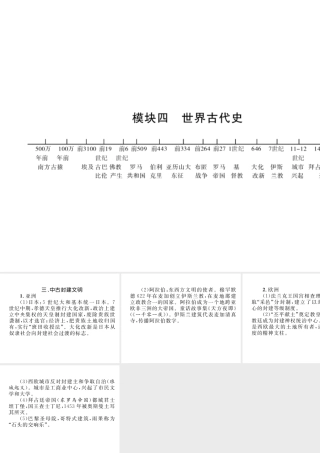（云南专版）中考历史复习 背记手册 模块4 世界古代史 三 中古封建文明课件-人教版初中九年级全册历史课件