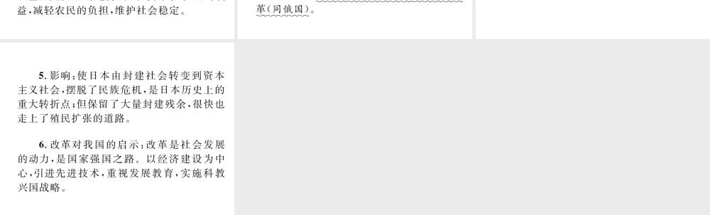 （云南专版）中考历史复习 背记手册 模块5 世界近代史 二 资产阶级统治的巩固与扩大课件-人教版初中九年级全册历史课件