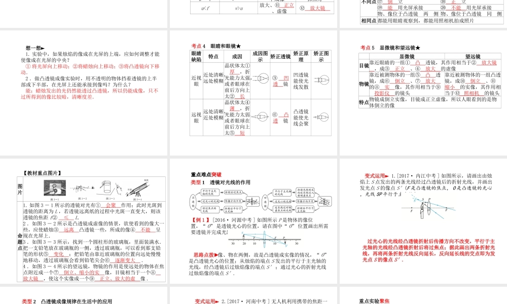 安徽省中考物理一轮复习 第三章 透镜及其应用课件-人教版初中九年级全册物理课件