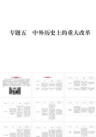 （云南专版）中考历史复习 第2部分 热点专题速查 专题5 中外历史上的重大改革课件-人教版初中九年级全册历史课件