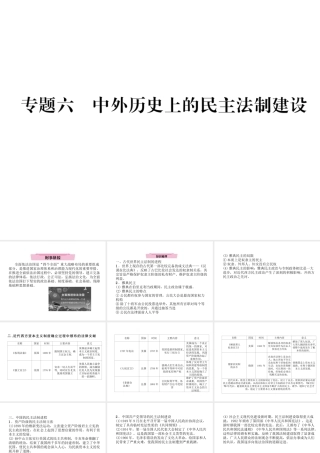 （云南专版）中考历史复习 第2部分 热点专题速查 专题6 中外历史上的民主法治建设课件-人教版初中九年级全册历史课件