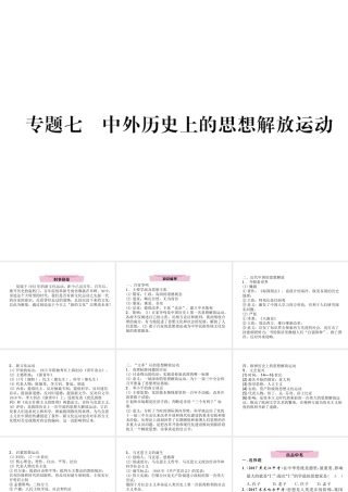 （云南专版）中考历史复习 第2部分 热点专题速查 专题7 中外历史上的思想解放运动课件-人教版初中九年级全册历史课件