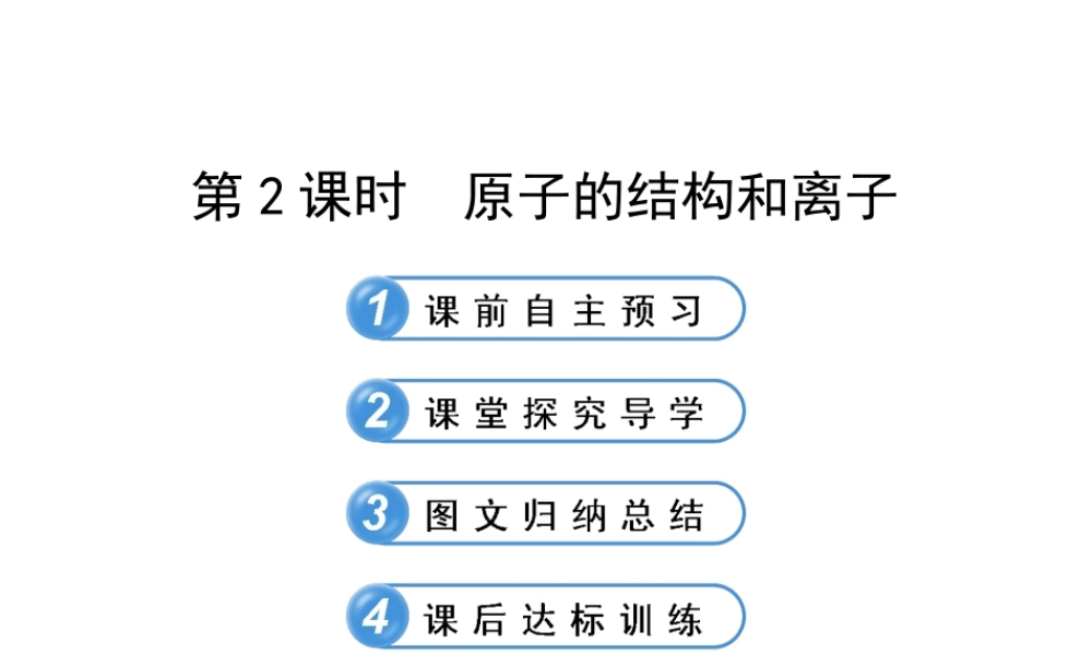 安徽省池州一中九年级化学全册《3.2 原子的结构和离子》课件 沪教版