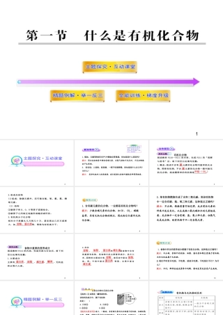 安徽省池州一中九年级化学全册《8.1 什么是有机化合物》课件 沪教版