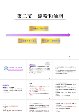 安徽省池州一中九年级化学全册《8.2 淀粉和油脂》课件 沪教版