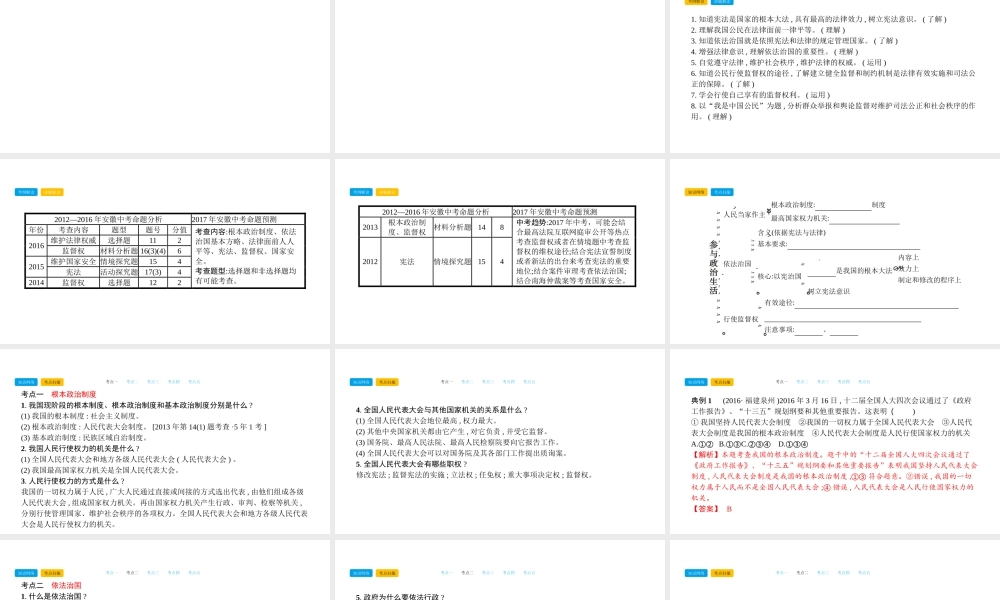 安徽省中考政治总复习 第一部分 教材知识梳理 九年级 第三单元融入社会 肩负使命课件-人教版初中九年级全册政治课件