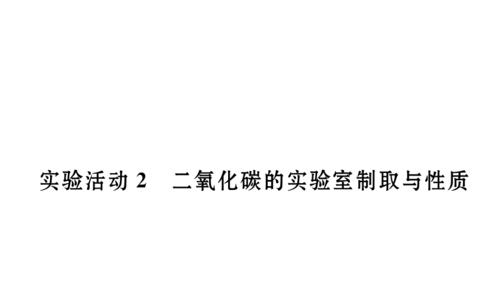 （云南专版）秋九年级化学上册 第6单元 碳和碳的氧化物 实验活动2 二氧化碳的实验室制取与性质习题课件 （新版）新人教版-（新版）新人教版初中九年级上册化学课件