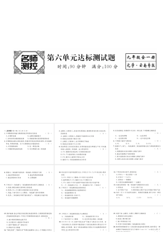 （云南专版）秋九年级化学上册 第6单元 碳和碳的氧化物达标测试卷课件 （新版）新人教版-（新版）新人教版初中九年级上册化学课件