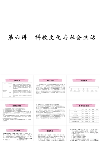 （云南专版）中考历史复习 第一部分 教材知识速查 模块3 中国现代史 第6讲 科教文化与社会生活课件-人教版初中九年级全册历史课件