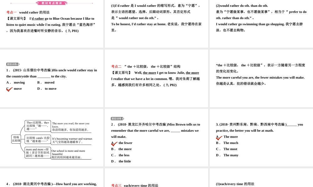 安徽省中考英语总复习 教材考点精讲 第20课时 九全 Units 11-12课件-人教版初中九年级全册英语课件