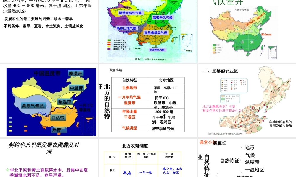 安徽省滁州二中八年级地理下册 第六章 第一节 北方地区自然特征与农业课件 （新版）新人教版