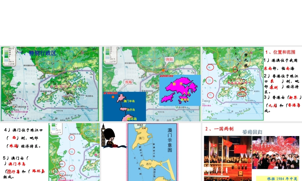 安徽省滁州二中八年级地理下册 第七章 第三节“东方明珠”——香港和澳门课件 （新版）新人教版