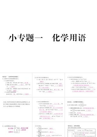 （云南专版）秋九年级化学上册 小专题一 化学用语习题课件 （新版）新人教版-（新版）新人教版初中九年级上册化学课件
