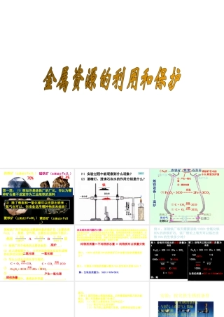 安徽省安庆市第九中学九年级化学下册《金属资源的利用和保护》课件 新人教版