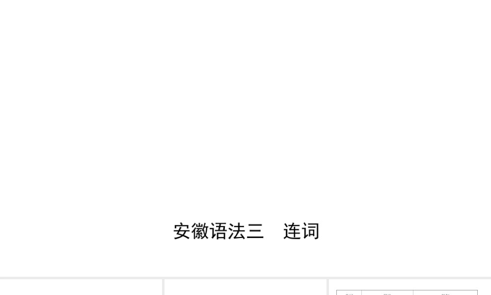 安徽省中考英语总复习 语法专项复习 语法三 连词课件-人教版初中九年级全册英语课件