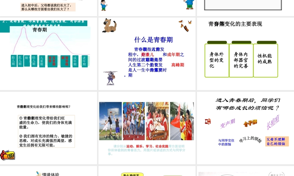 （2016年秋季版）七年级道德与法治下册 1.1.1 悄悄变化的我课件 新人教版