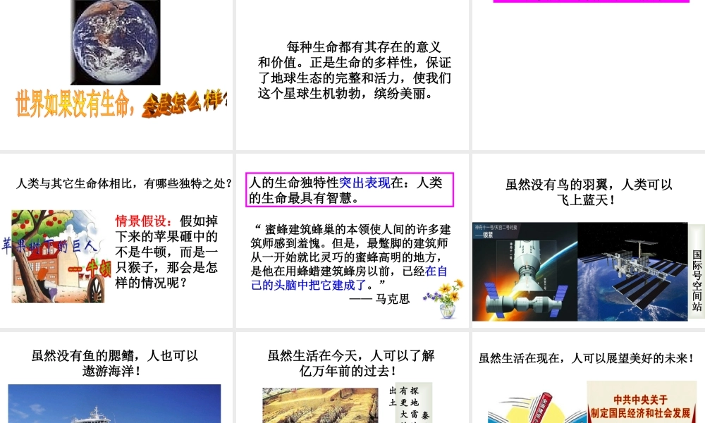（2016年秋季版）七年级道德与法治下册 5.1.1 美丽多样的生命课件 粤教版