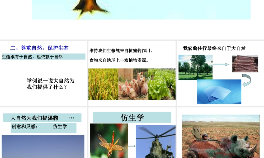 （2016年秋季版）七年级道德与法治下册 5.1.2 尊重自然，保护生态课件 粤教版