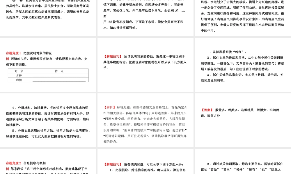 安徽省中考语文 专题复习五 说明文阅读课件-人教版初中九年级全册语文课件