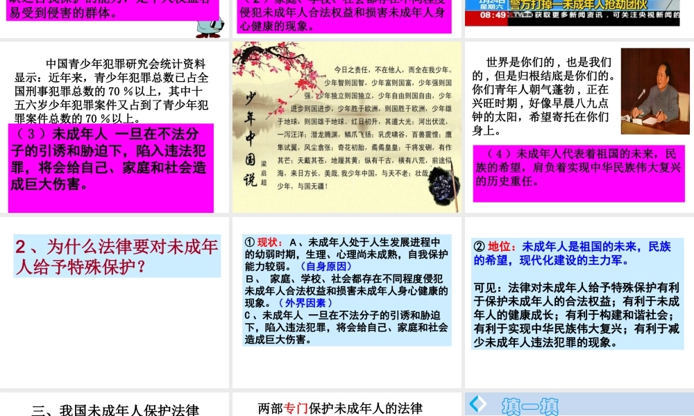 （2016年秋季版）七年级道德与法治下册 第八单元 与法同行 8.1 法律保护我们 第1框 我们的成长需要法律保护课件 粤教版