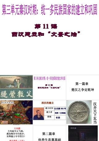 （2016年秋季版）七年级历史上册 11《西汉的建立和“文景之治”》课件 新人教版