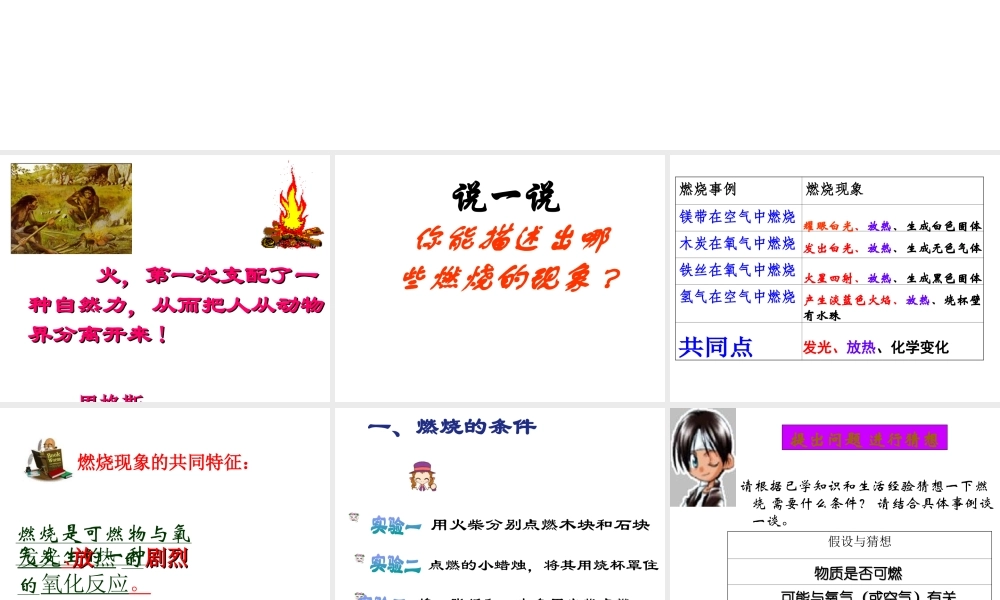 安徽省安庆四中九年级化学《燃烧和灭火》课件