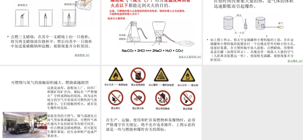 安徽省安庆四中九年级化学《燃烧和灭火》课件