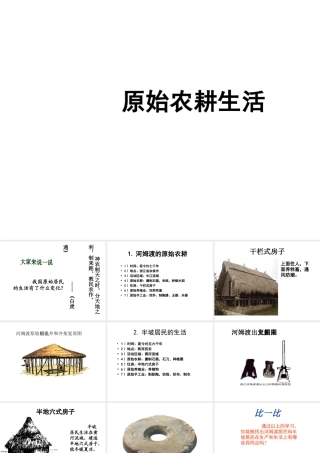 （2016年秋季版）七年级历史上册 第1单元 第2课 原始农耕生活课件 川教版