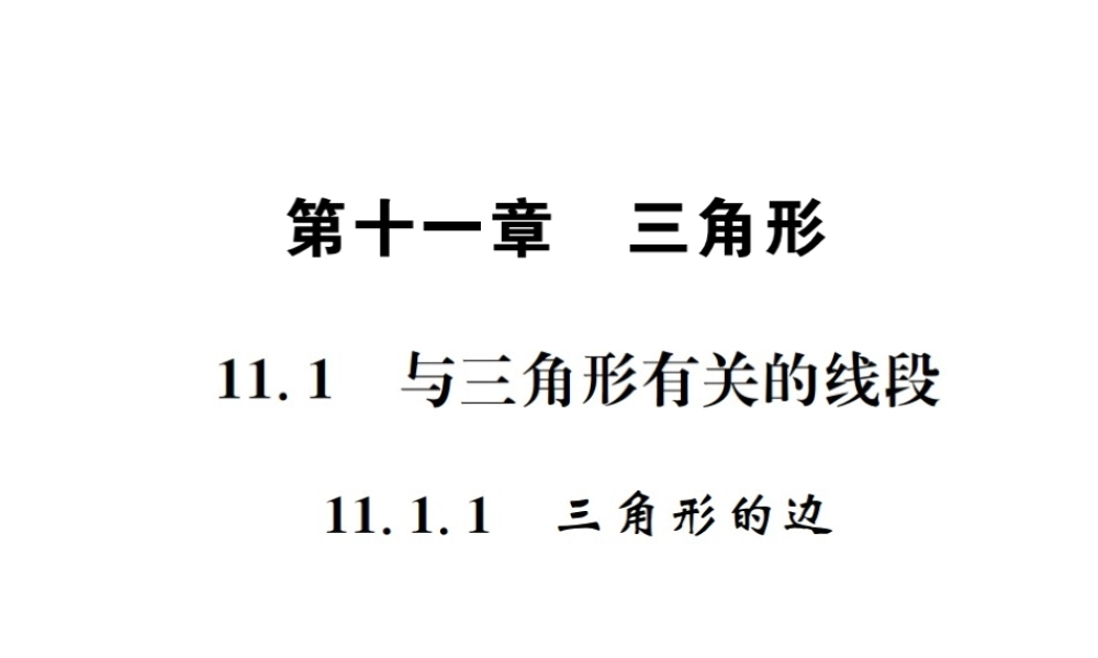 （云南专版）秋八年级数学上册 第十一章 三角形 11.1 与三角形有关的线段 11.1.1 三角形的边作业课件 （新版）新人教版-（新版）新人教版初中八年级上册数学课件