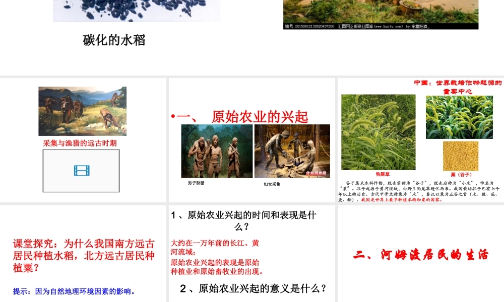 （2016年秋季版）七年级历史上册 第2课 原始农耕生活课件 川教版