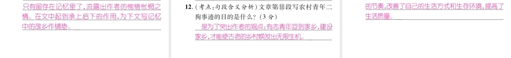 （云南专版）九年级语文上册 14 故乡作业课件 新人教版-新人教版初中九年级上册语文课件