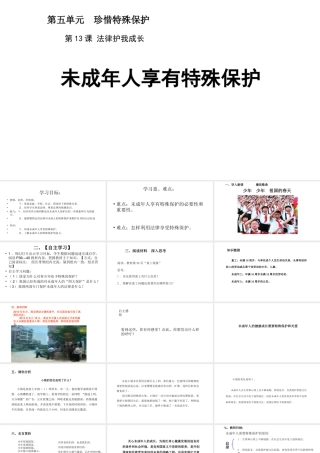 （2016年秋季版）江苏省徐州市七年级道德与法治下册 第五单元 珍惜特殊保护 第13课 法律护我成长 第1框 未成年人享有特殊保护课件 苏教版